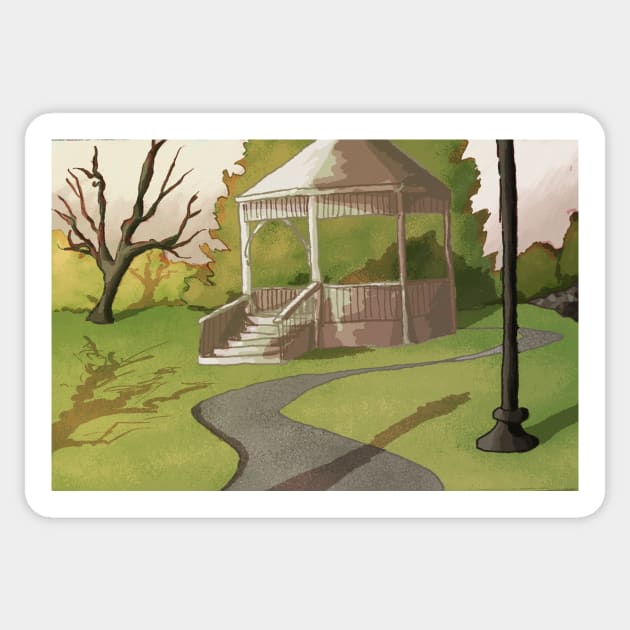 Gazebo in the Commons Sticker by amandamccoyart